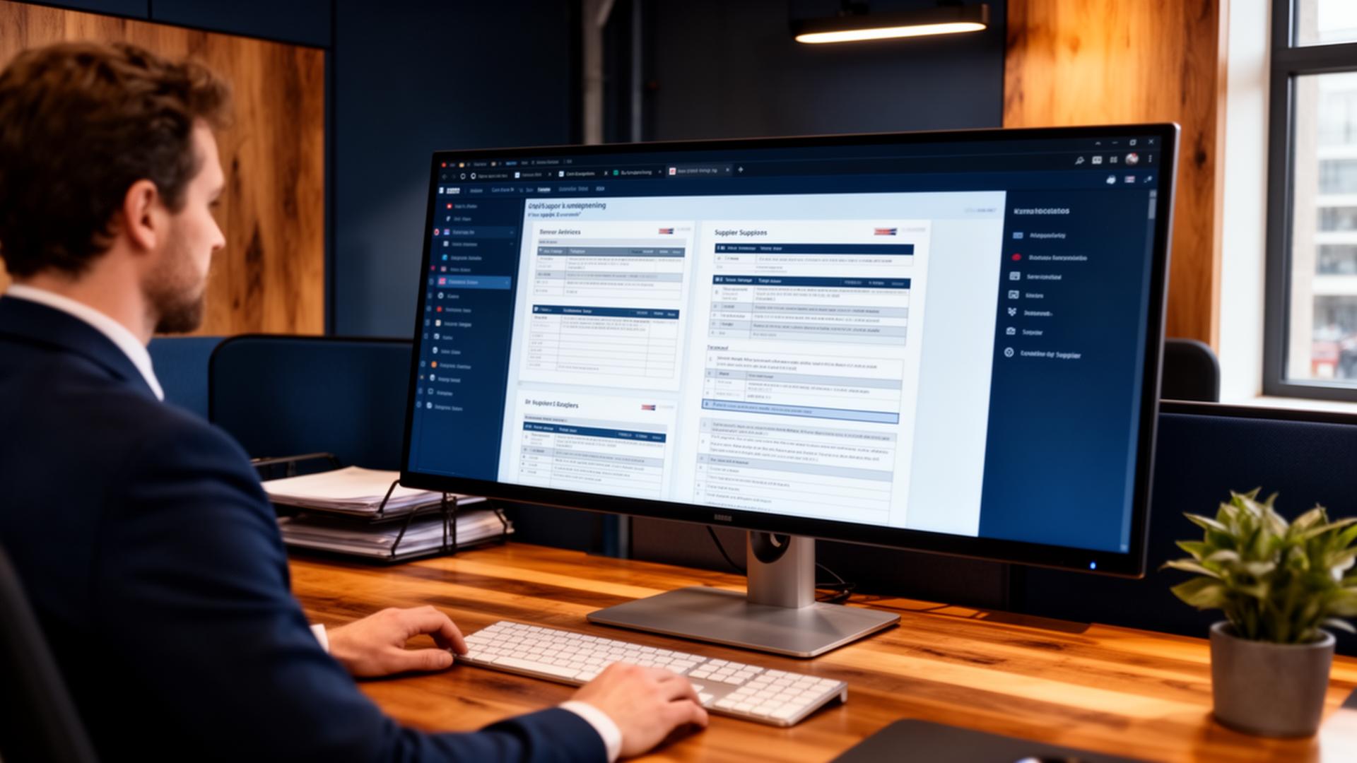 UK procurement professional reviewing supplier proposals