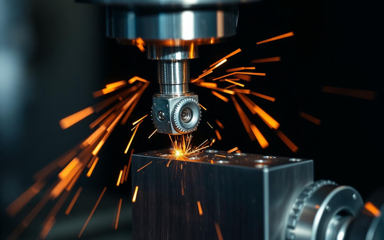 Close-up of industrial CNC equipment